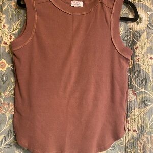 Moco Mauve Ribbed Crewneck Tank